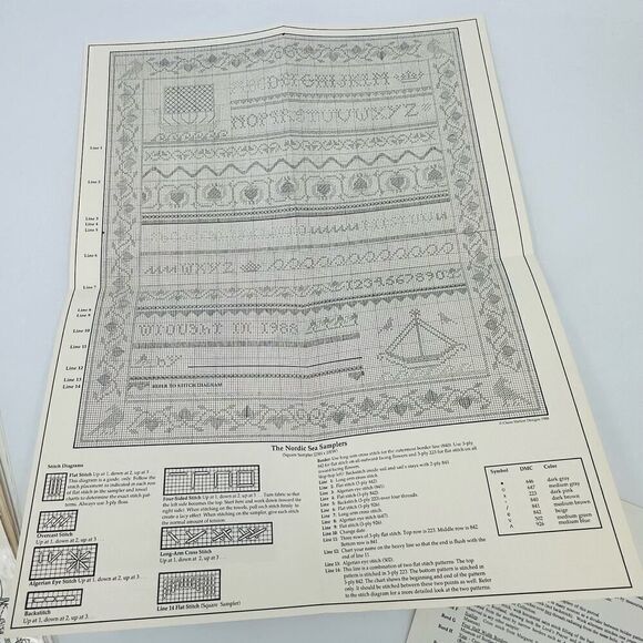 Claire Matten Designs Counted Cross Stitch Patterns THE NORDIC SEA SAMPLERS Two - Picture 6 of 8